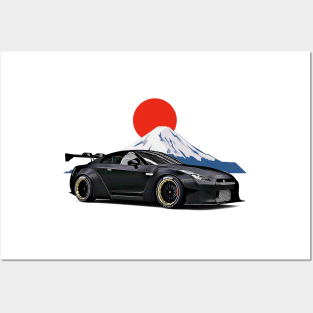 R35 GTR Custom Fuji JDM Japan Print Posters and Art